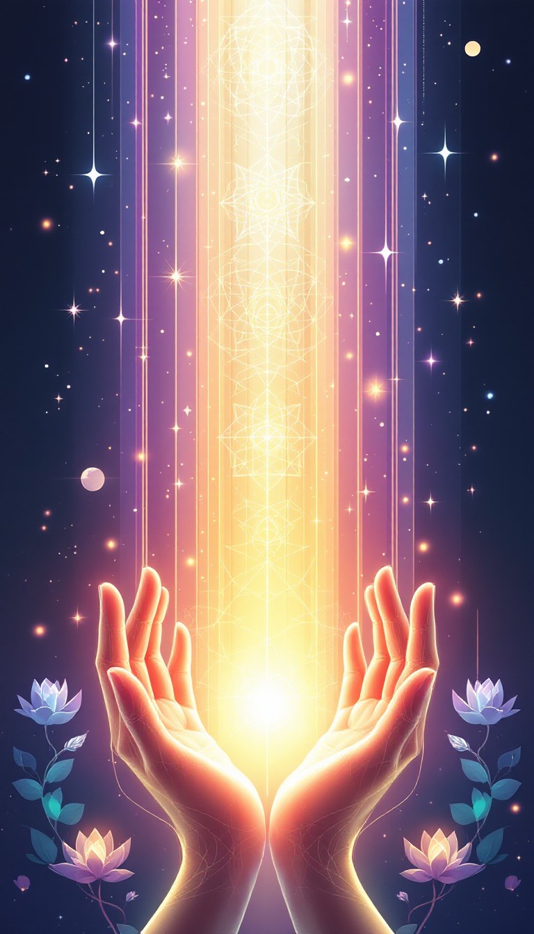 Divine Light Ascending From Healing Hands